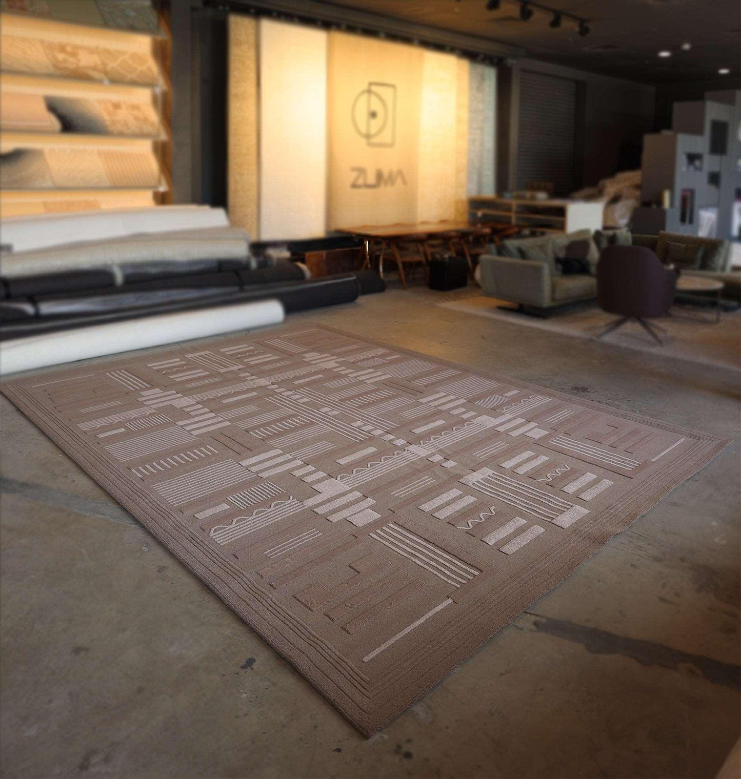 Louis (Brown) Carpet - Hand Carded Semi worsted New Zealand Wool, New Zealand and Polished Cotton Silk - Zuma UAE