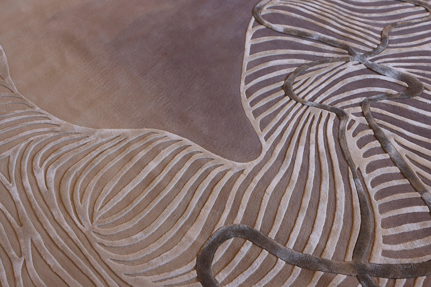 5m Silk Ribbons Round (Original) Carpet - New Zealand Wool and Bamboo Silk - Zuma UAE