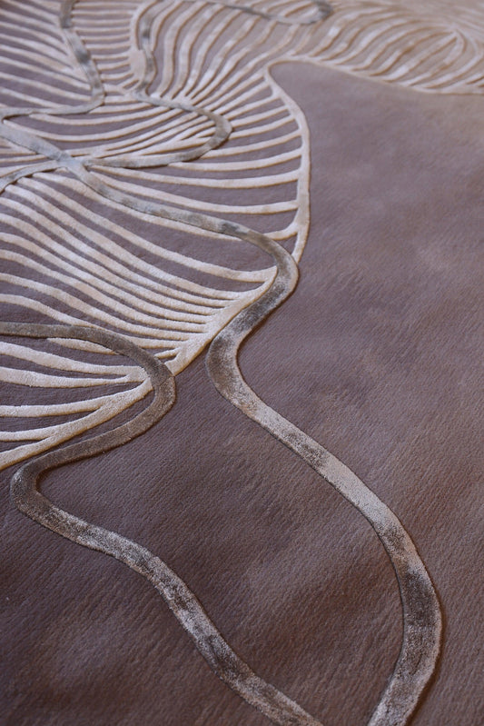 Silk Ribbons Round (Original) Carpet - New Zealand Wool and Bamboo Silk - Zuma UAE