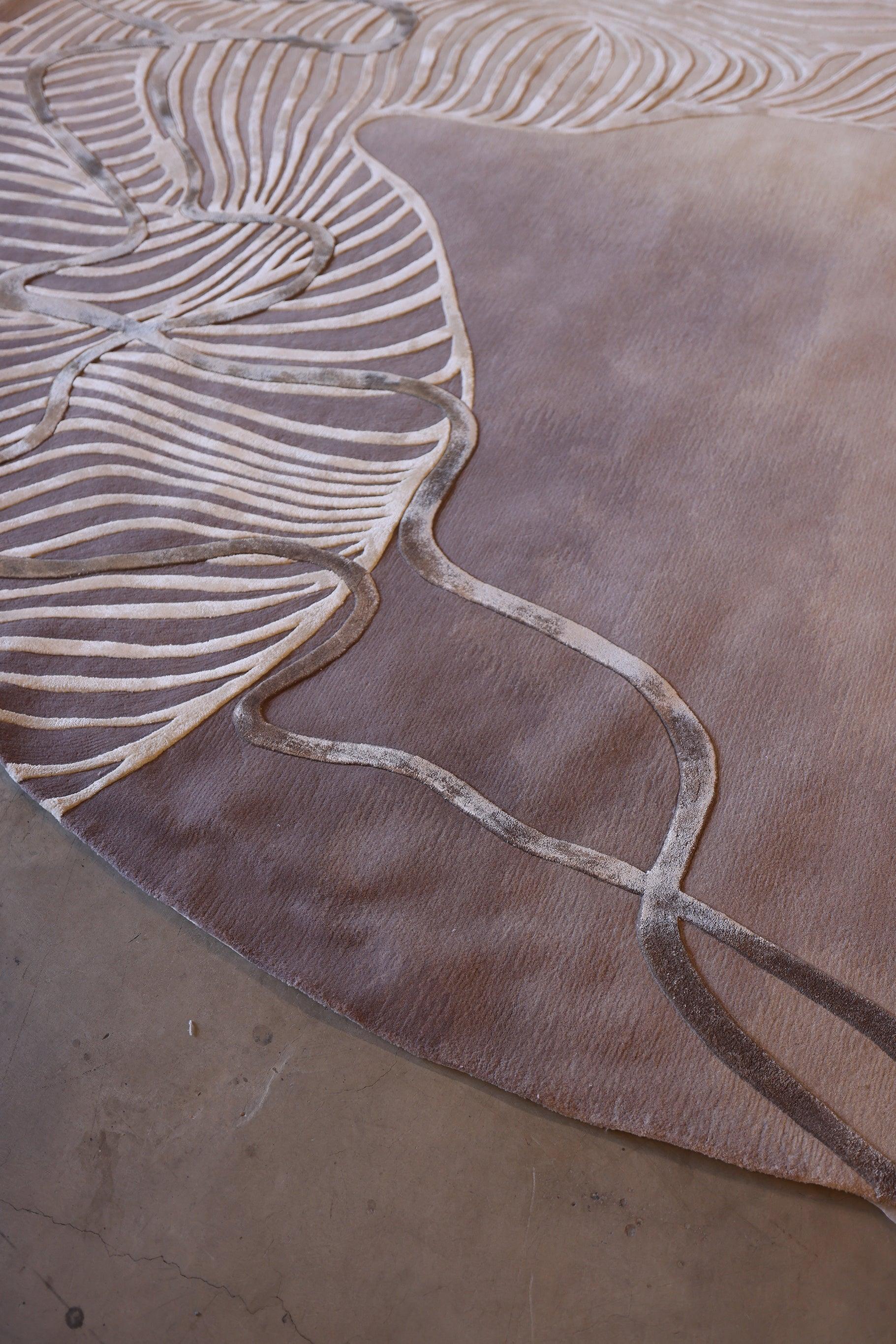 3m Silk Ribbons Round (Original) Carpet - New Zealand Wool and Bamboo Silk - Zuma UAE