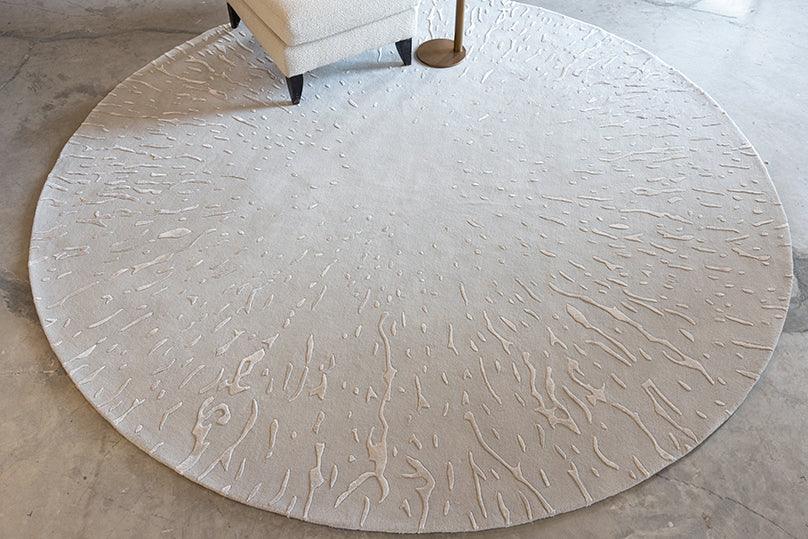 3*4m Silk Splatter 2.0 (Cold Grey) Carpet - New Zealand Wool and Polished Cotton Silk - Zuma UAE