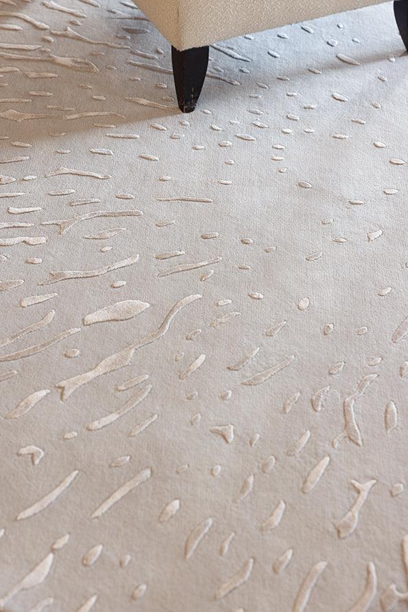 Silk Splatter 2.0 (Cold Grey) Carpet - New Zealand Wool and Polished Cotton Silk - Zuma UAE
