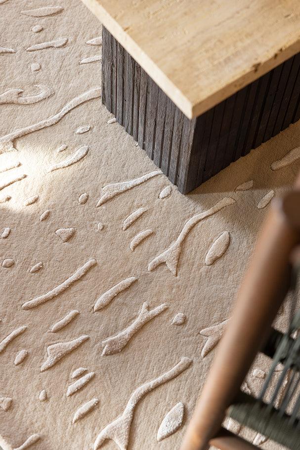 3m Silk Splatter 2.0 (Beige) Carpet - New Zealand Wool and Polished Cotton Silk - Zuma UAE