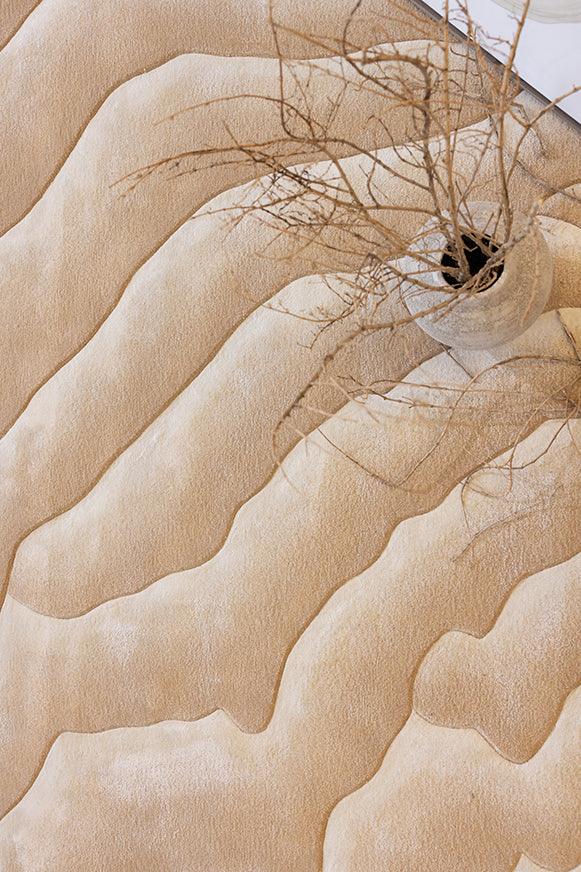 Dunes (Crema) Carpet Online - Hand-tufted in Bamboo Silk and Hand Carded Semi-Worsted New Zealand Wool - Zuma UAE