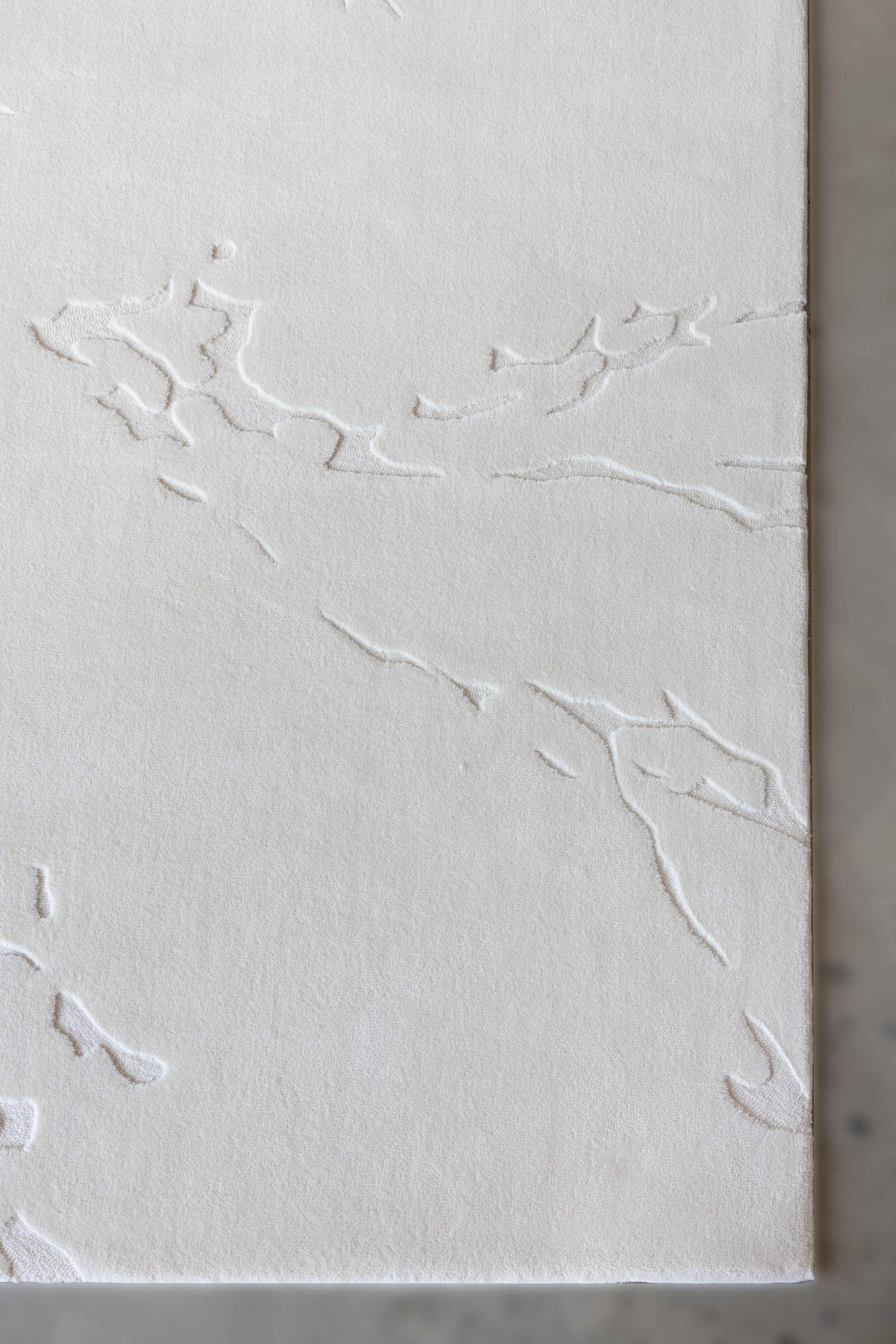 3*4m Dry Earth (Snow) Carpet - 100% Extra Fine Australian Wool - 100% Extra Fine Australian Wool - Zuma UAE