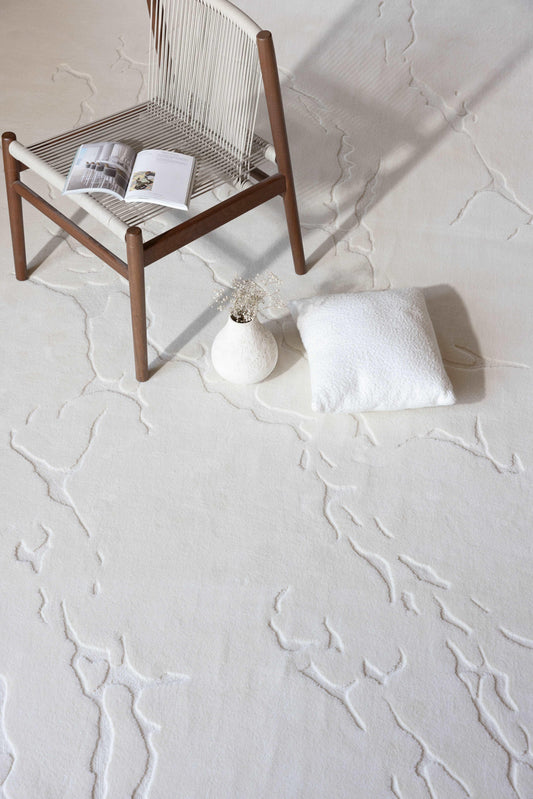 Dry Earth (Snow) Carpet - 100% Extra Fine Australian Wool - 100% Extra Fine Australian Wool - Zuma UAE