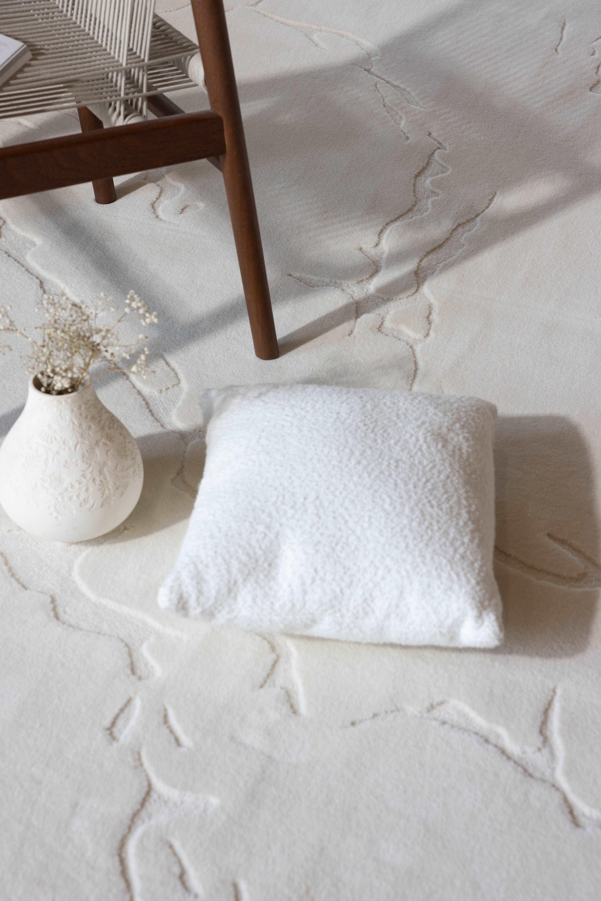 Dry Earth (Snow) Carpet - 100% Extra Fine Australian Wool - Zuma UAE