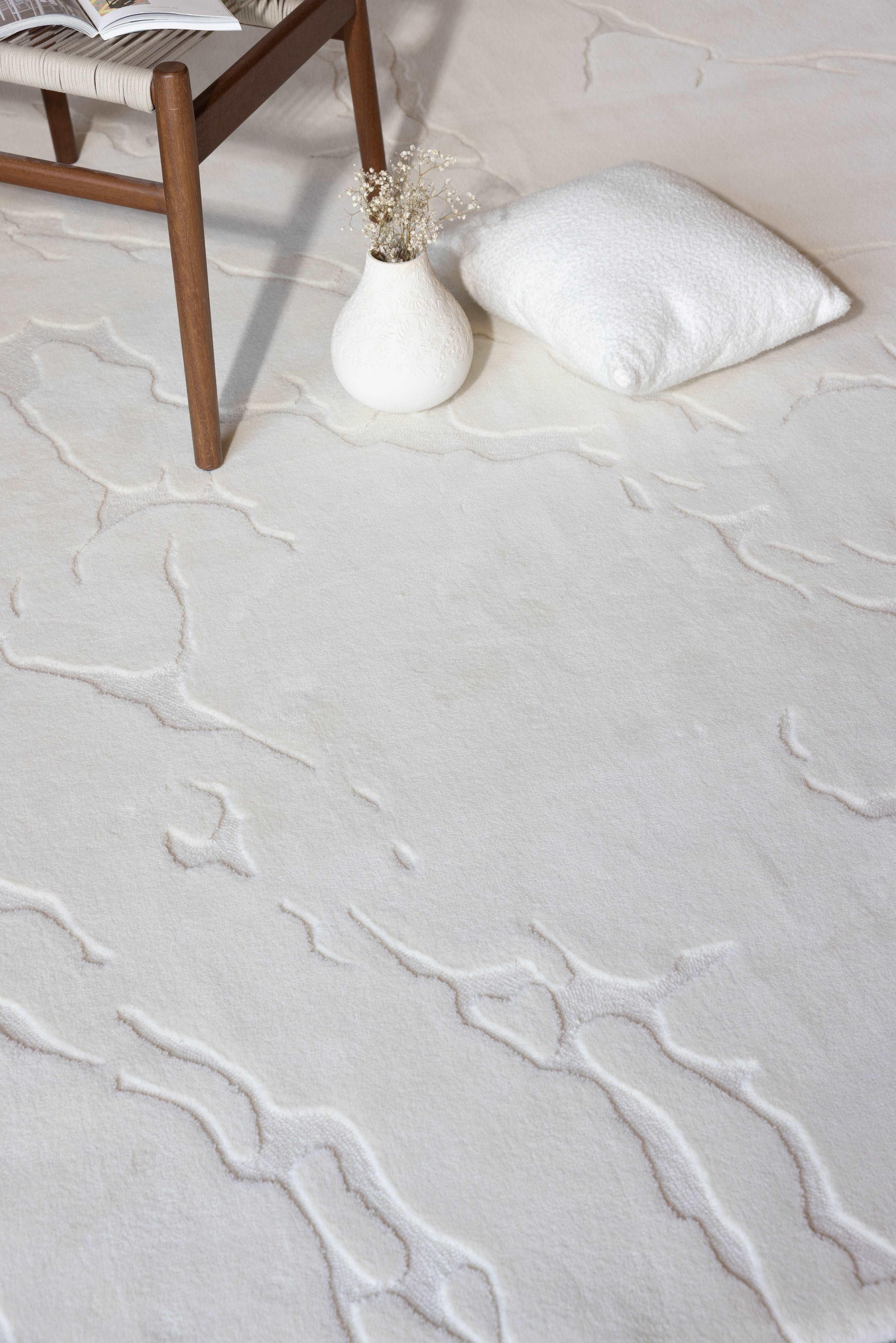 Dry Earth (Snow) Carpet - 100% Extra Fine Australian Wool - Zuma UAE