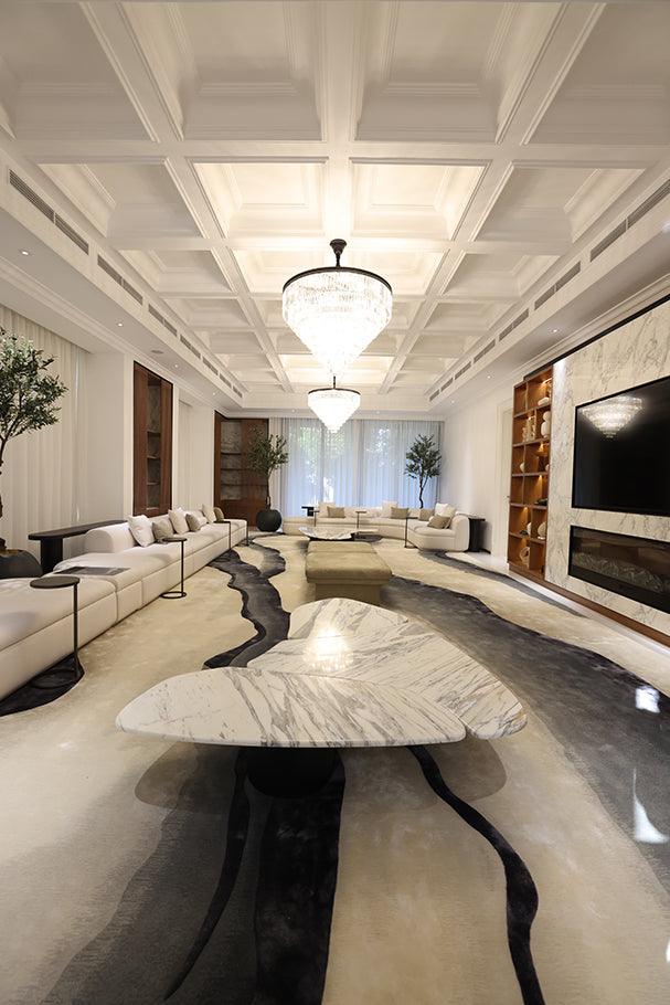 4*6m Saadiyat (Ink) Carpet - Hand Carded Semi Worsted New Zealand Wool and Bamboo Silk - Zuma UAE