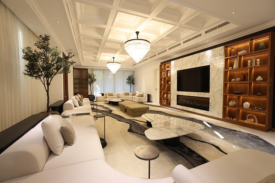 4*6m Saadiyat (Ink) Carpet - Hand Carded Semi Worsted New Zealand Wool and Bamboo Silk - Zuma UAE