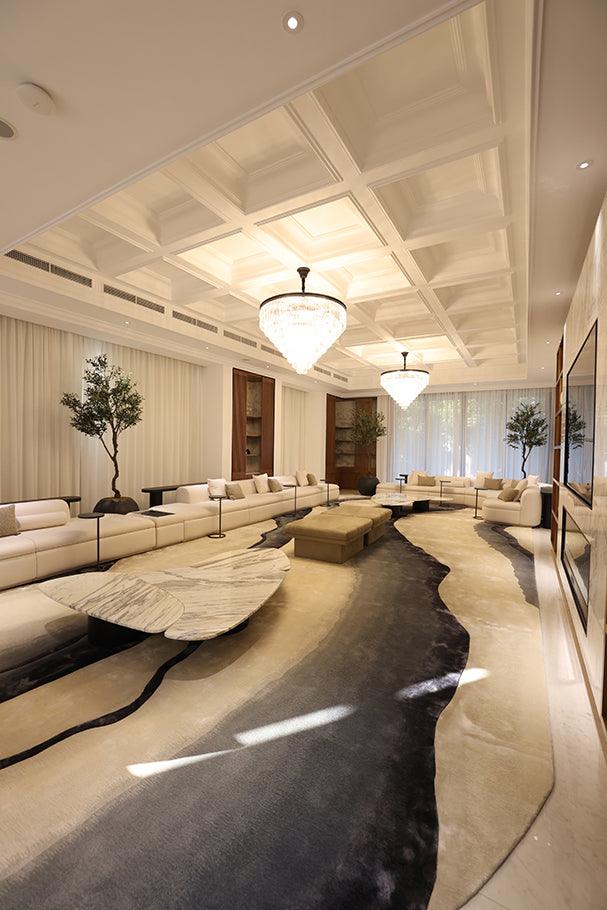 4*6m Saadiyat (Ink) Carpet - Hand Carded Semi Worsted New Zealand Wool and Bamboo Silk - Zuma UAE