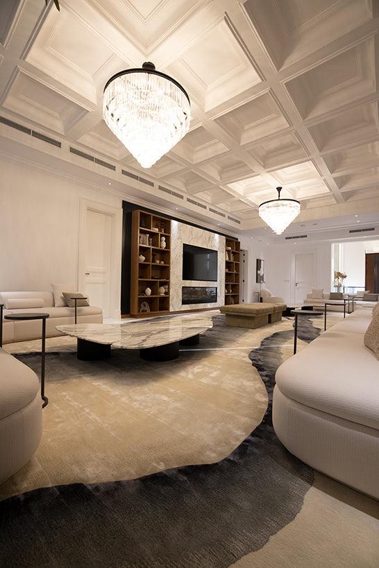 4*6m Saadiyat (Ink) Carpet - Hand Carded Semi Worsted New Zealand Wool and Bamboo Silk - Zuma UAE