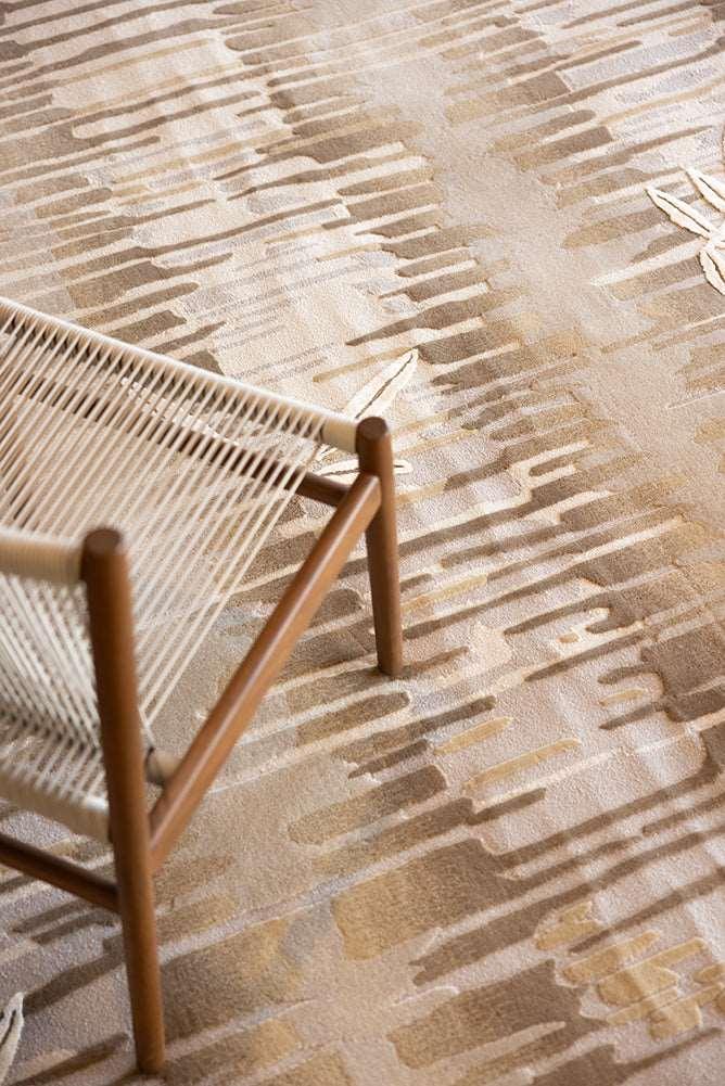 Kyoto Carpet - Hand Carded Semi-Worsted New Zealand Wool and Bamboo Silk - Zuma UAE