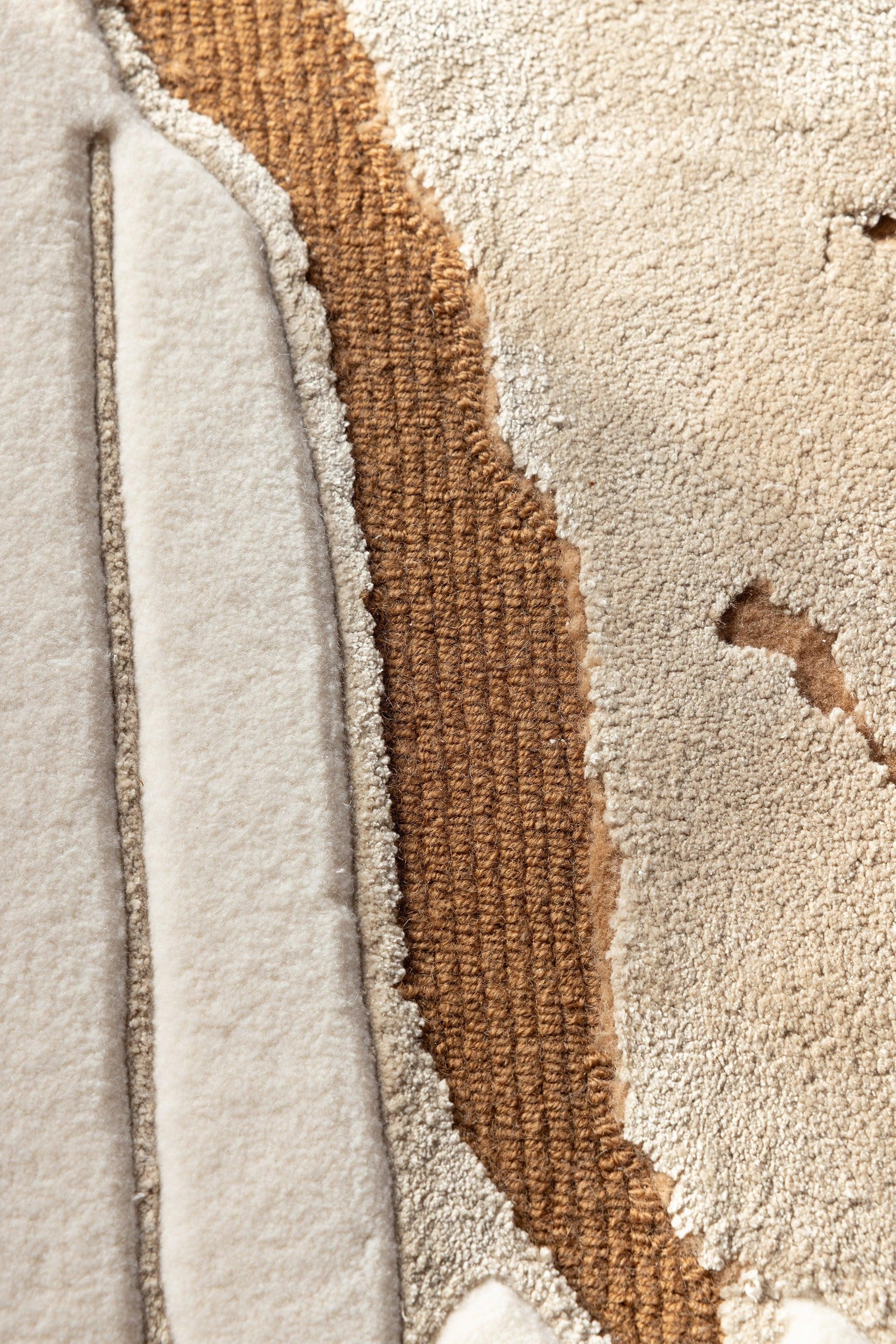 2*3m Vicuna Carpet - Hand Carded Spun Silk with Twisted Semi-Worsted - Zuma UAE