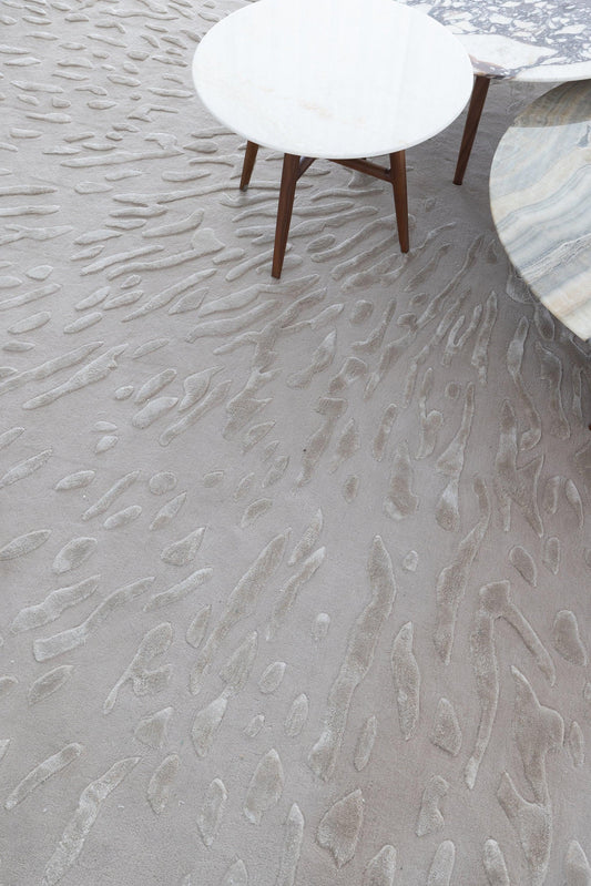 4*6m Silk Splatter 3.0 (Taupe) Carpet - Extra Fine Australian Wool and Tencel - Zuma UAE
