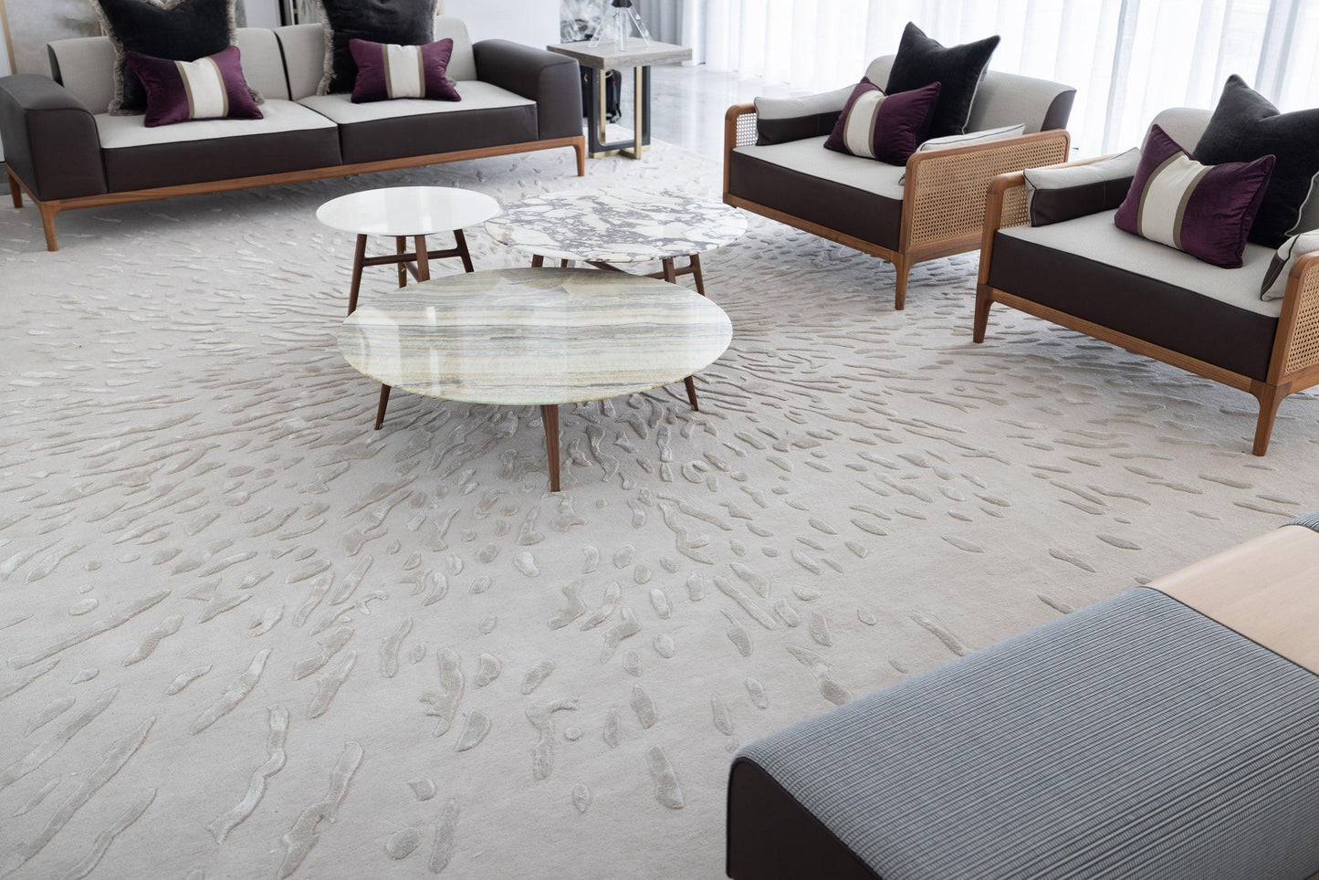 Silk Splatter 3.0 (Taupe) Carpet - Extra Fine Australian Wool and Tencel - Zuma UAE