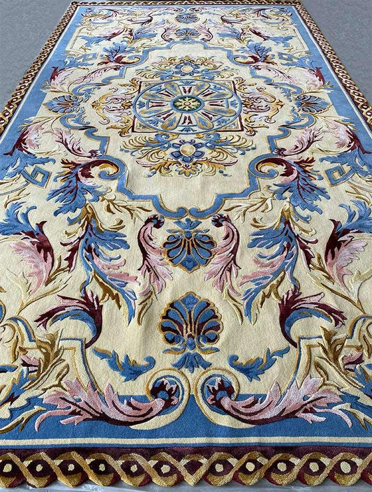 French Accent Carpet - Hand Tufted in Cotton Silk and New Zealand Wool - Zuma UAE