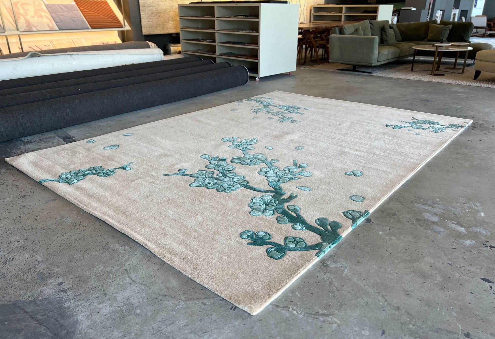 Cherry Blossom Carpet - Hand Tufted in New Zealand Wool and Cotton Silk - Zuma UAE