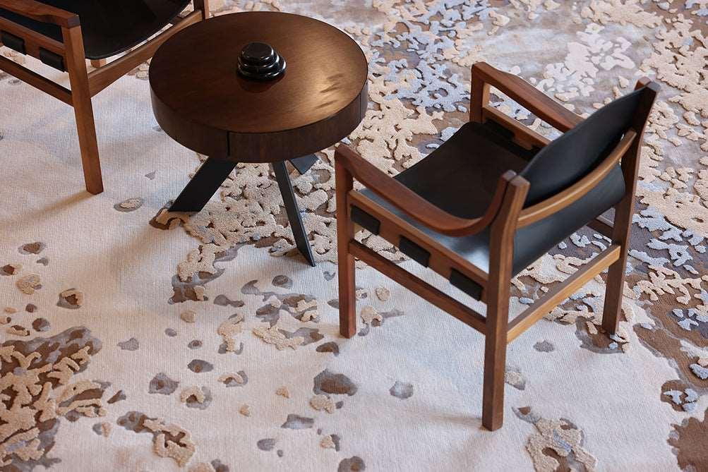 Estelle Carpet - Hand Carded Semi Worsted New Zealand Wool and Polished Cotton Silk - Zuma UAE