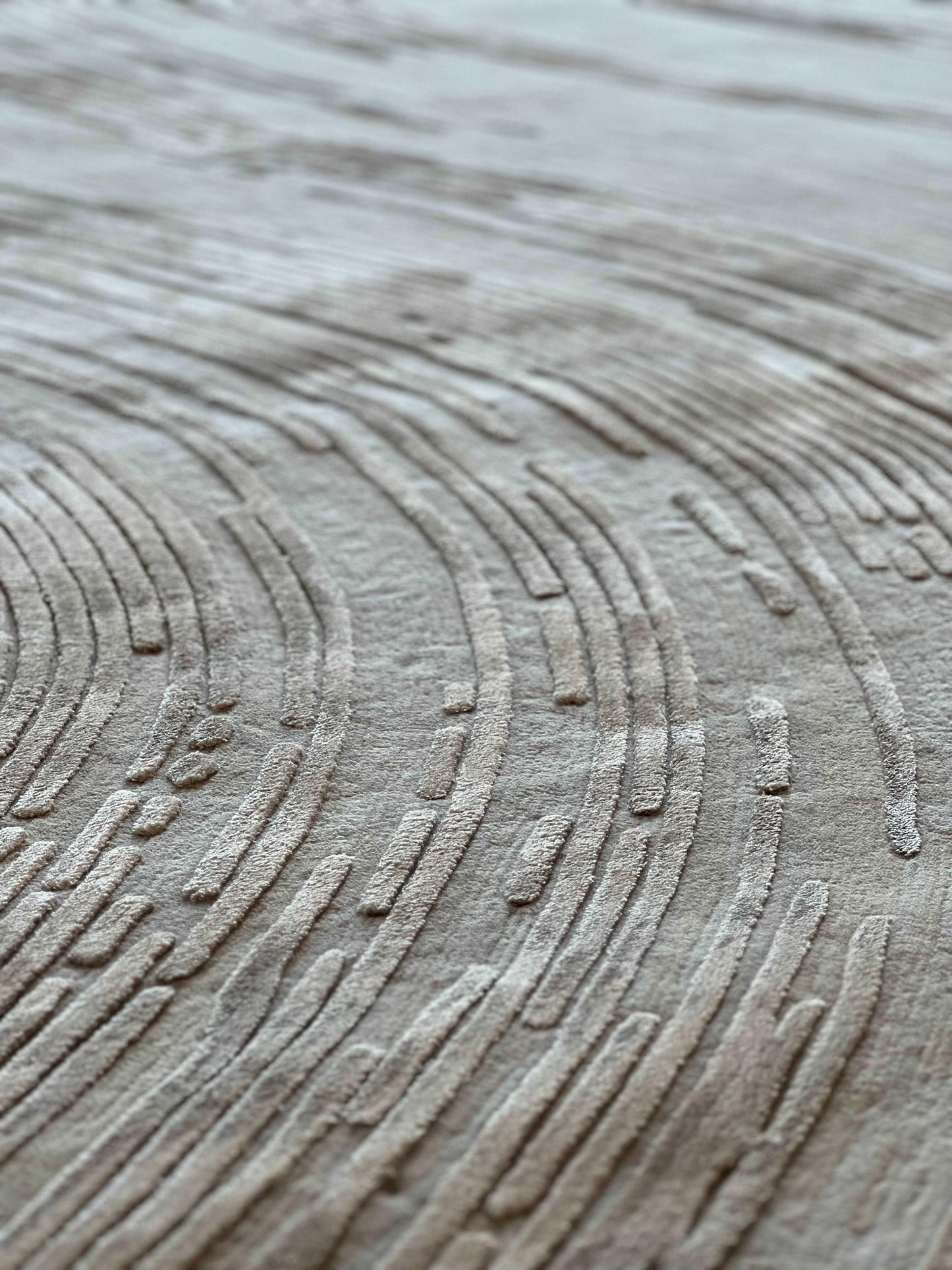 Fleur Praline Carpet -  New Zealand Wool and Polished Cotton Silk - Zuma UAE