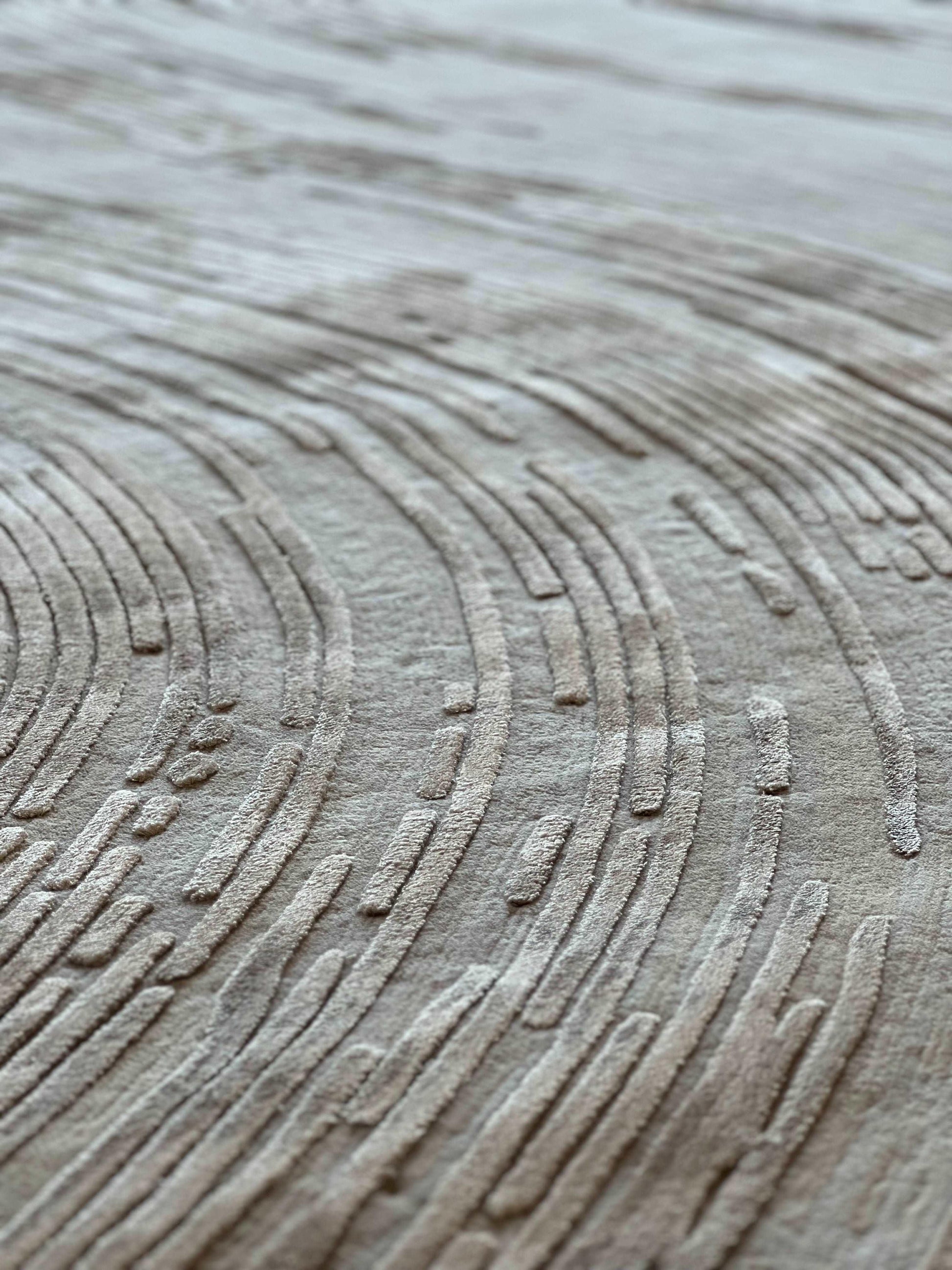 Fleur Praline Carpet -  New Zealand Wool and Polished Cotton Silk - Zuma UAE