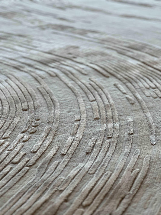 Fleur Praline Carpet -  New Zealand Wool and Polished Cotton Silk - Zuma UAE