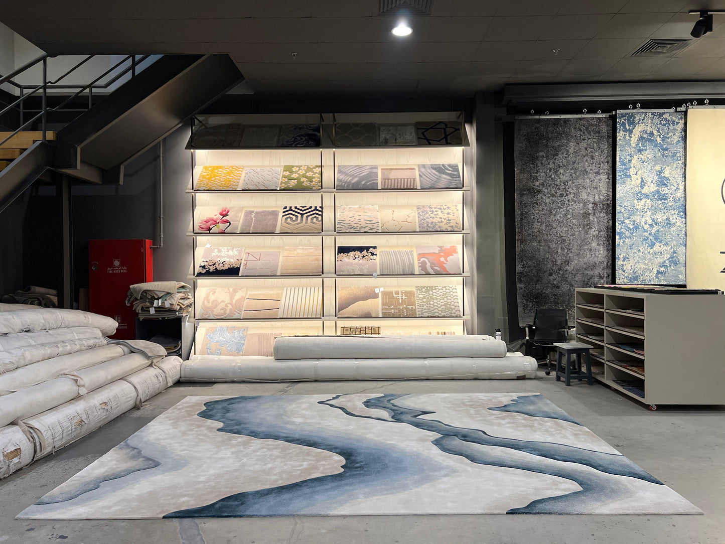 Saadiyat (Aqua) Carpet - Hand Carded Semi Worsted New Zealand Wool and Bamboo Silk - Zuma UAE