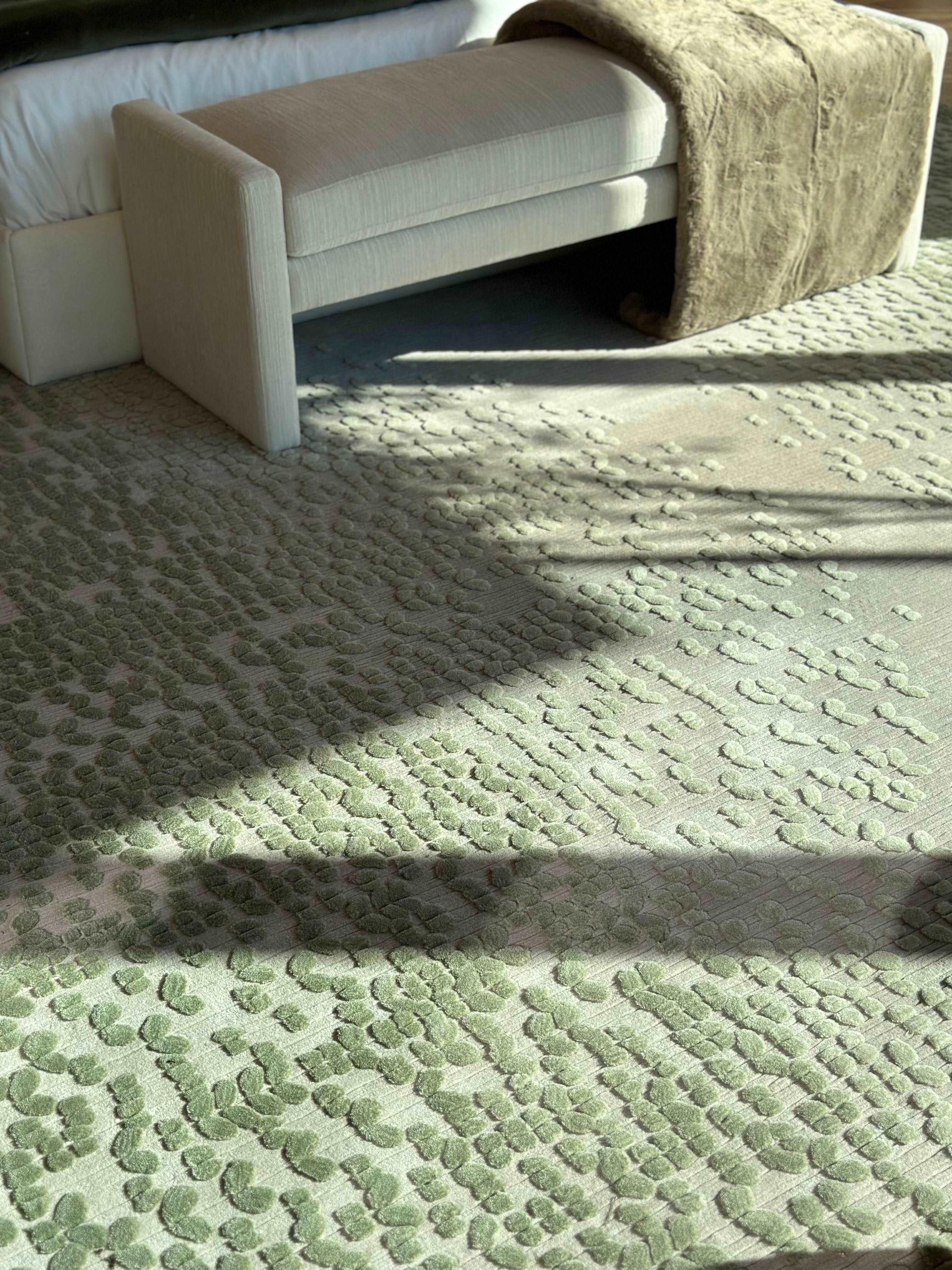 3*4m Ghaf (Green) Carpet - Hand Tufted in Semi Worsted New Zealand Wool - Zuma UAE