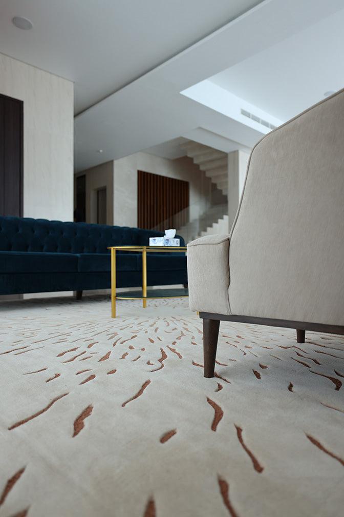 2.5*3.5m Loop Splatter (Terracotta) Carpet - Cotton Silk - Zuma UAE