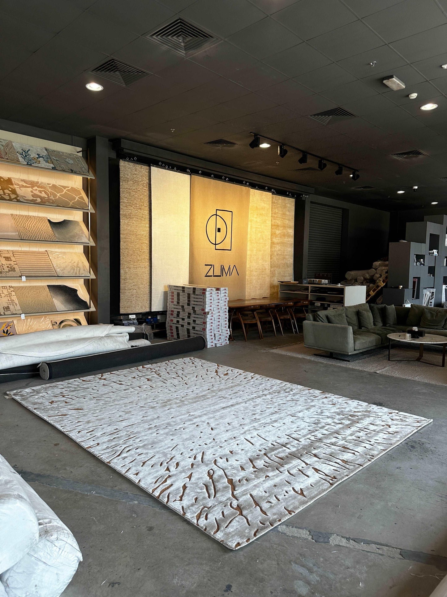 3*4m Loop Splatter 2.0 (Taupe) Carpet - Cotton Silk - Zuma UAE