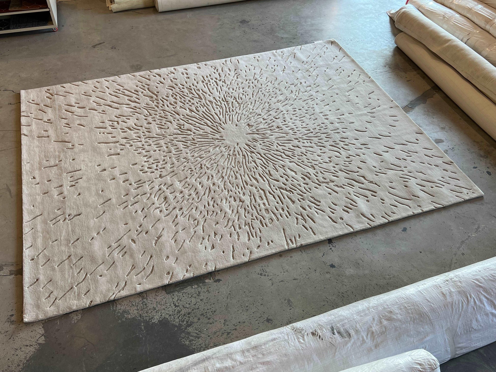 3*4m Loop Splatter (Caramel)  Carpet - Extra Fine Australian Wool and Cotton Silk - Zuma UAE