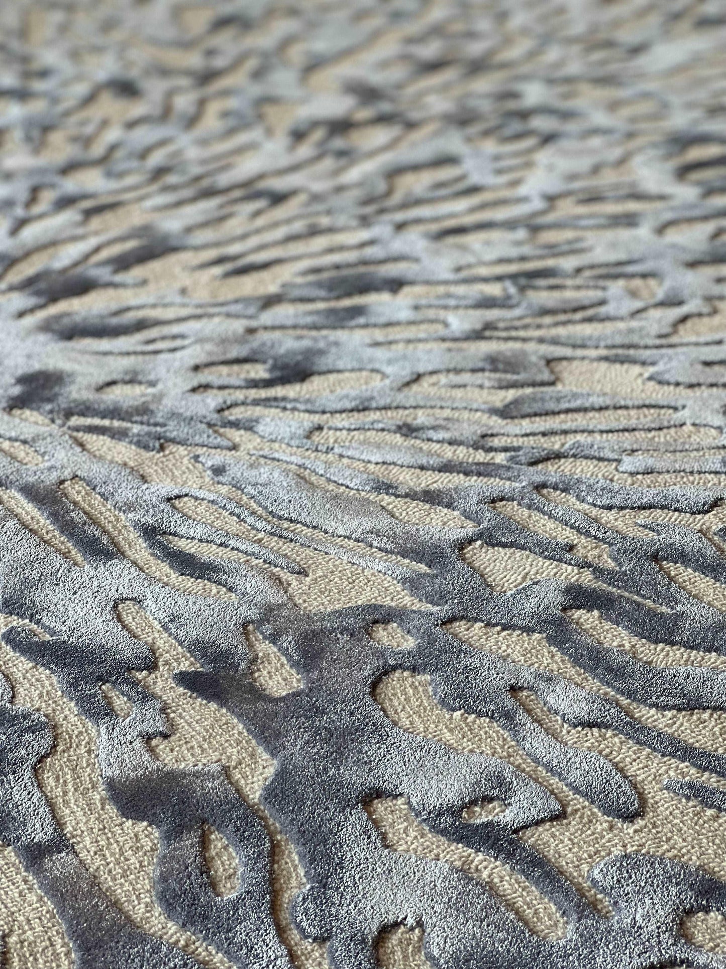 3*4m Loop Splatter (Steel Blue) Carpet - Cotton Silk - Zuma UAE