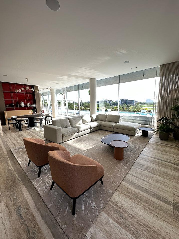 3.5*5m Silk Splatter (Taupe) Carpet - Cotton Silk - Zuma UAE