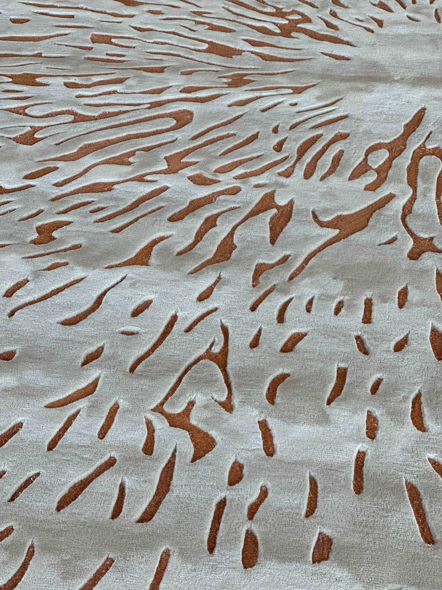 Loop Splatter (Terracotta Ombre) Carpet - Extra Fine Australian Wool and Cotton Silk - Zuma UAE