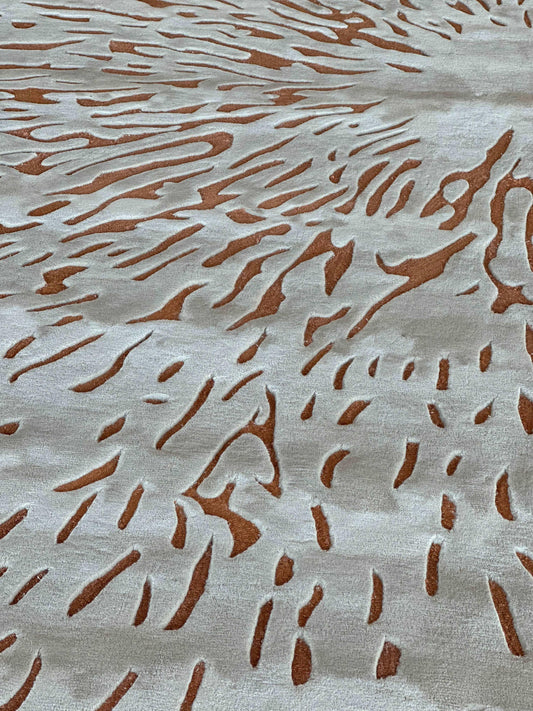 Loop Splatter (Terracotta Ombre) Carpet - Extra Fine Australian Wool and Cotton Silk - Zuma UAE