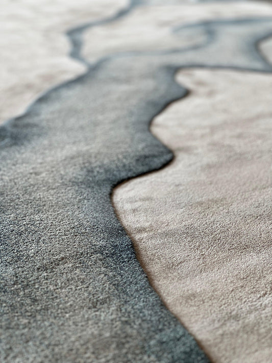 Saadiyat 3.0 Carpet - Hand Carded Semi Worsted New Zealand Wool and Bamboo Silk - Zuma UAE