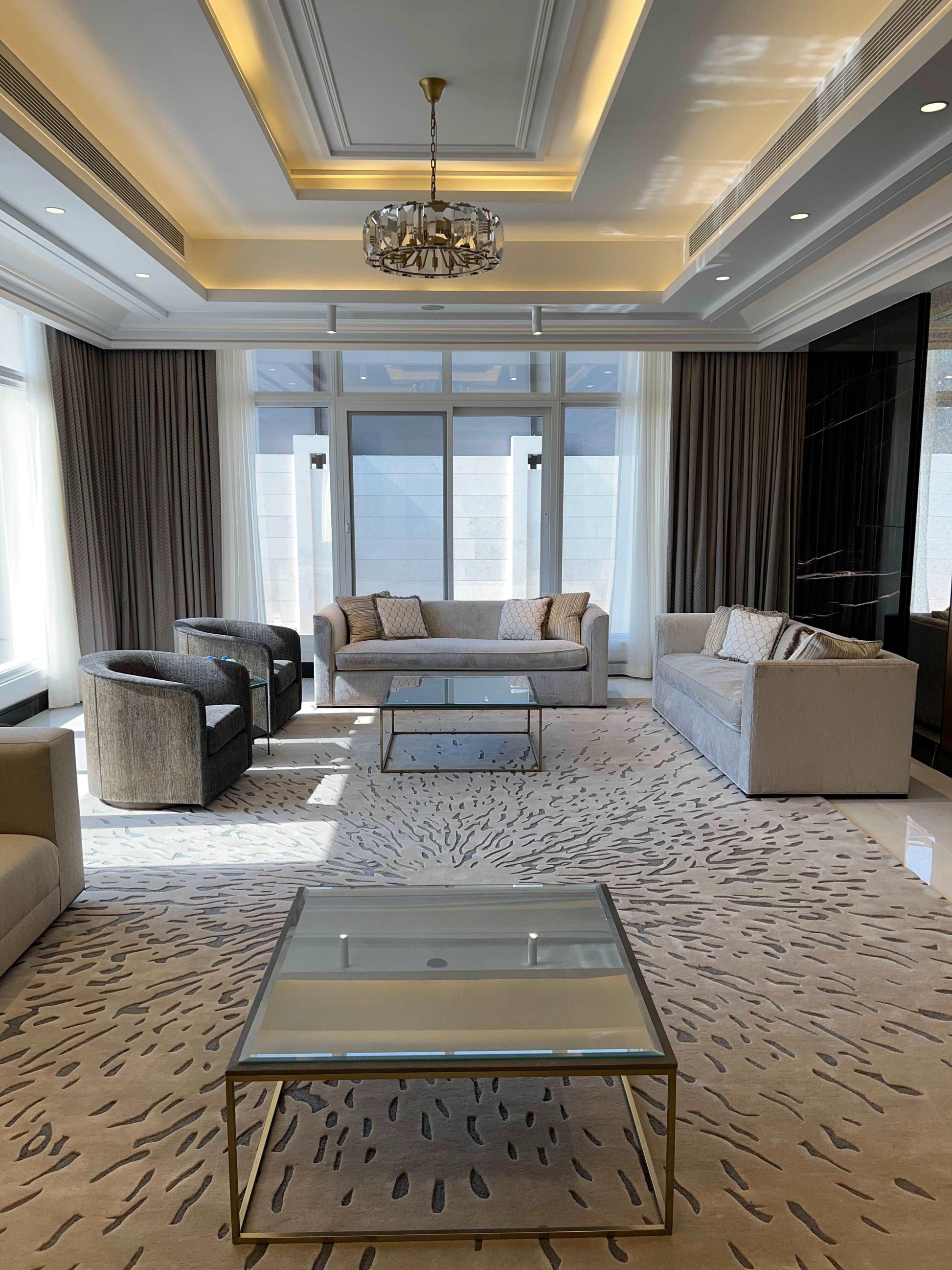 3*4m Loop Splatter (Stone Grey) Carpet Online  - Extra Fine Australian Wool and Cotton Silk -  Zuma UAE