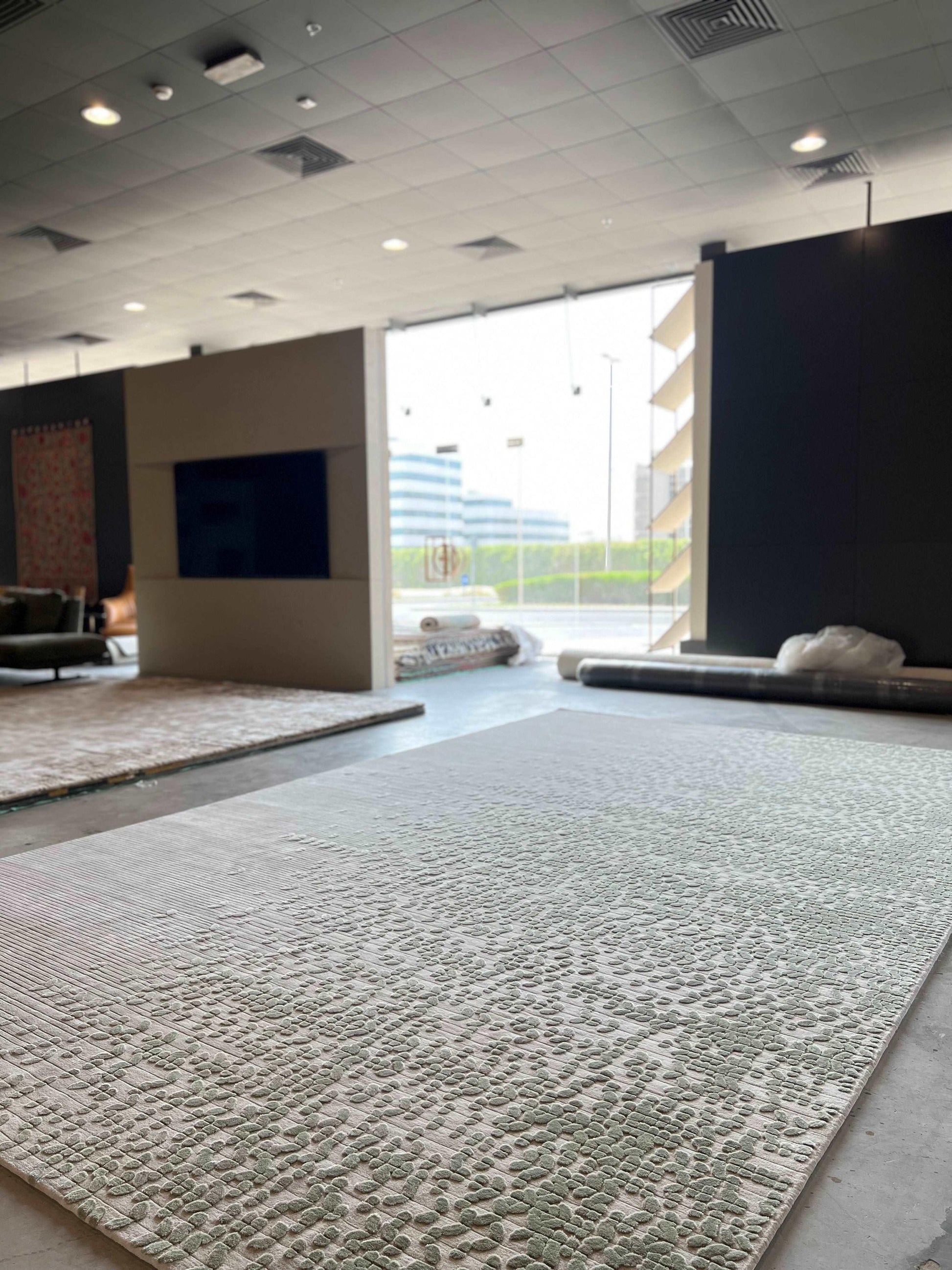 4*6m Ghaf (Green) Carpet - Hand Tufted in Semi Worsted New Zealand Wool - Zuma UAE