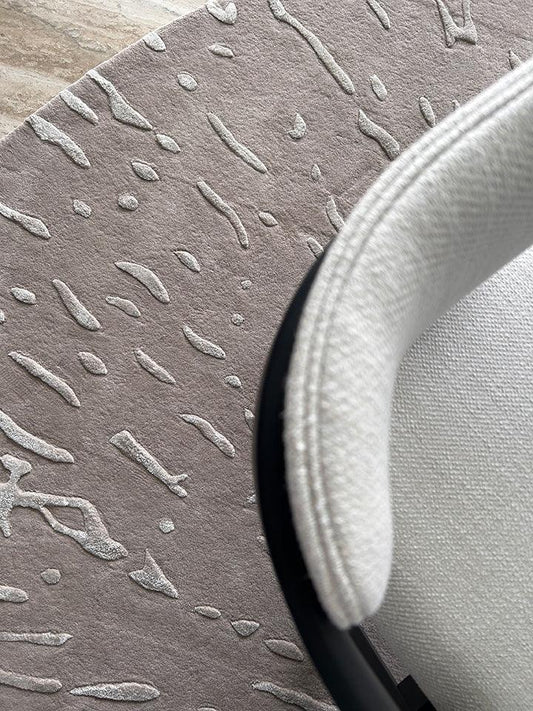 4m Silk Splatter Round (Taupe) Carpet - Zuma UAE