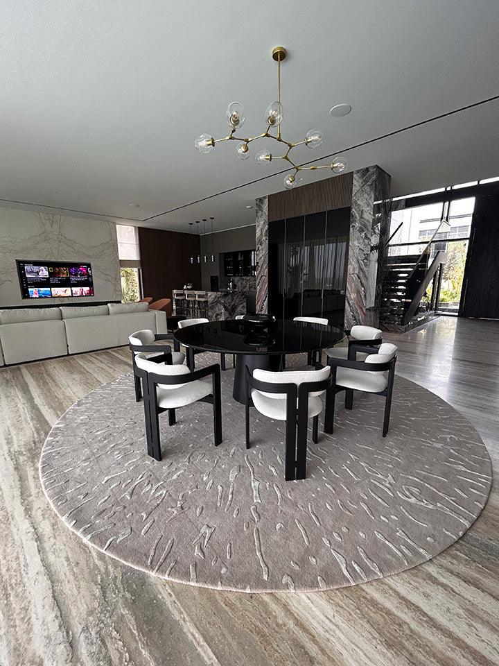 5m Silk Splatter Round (Taupe) Carpet - Zuma UAE