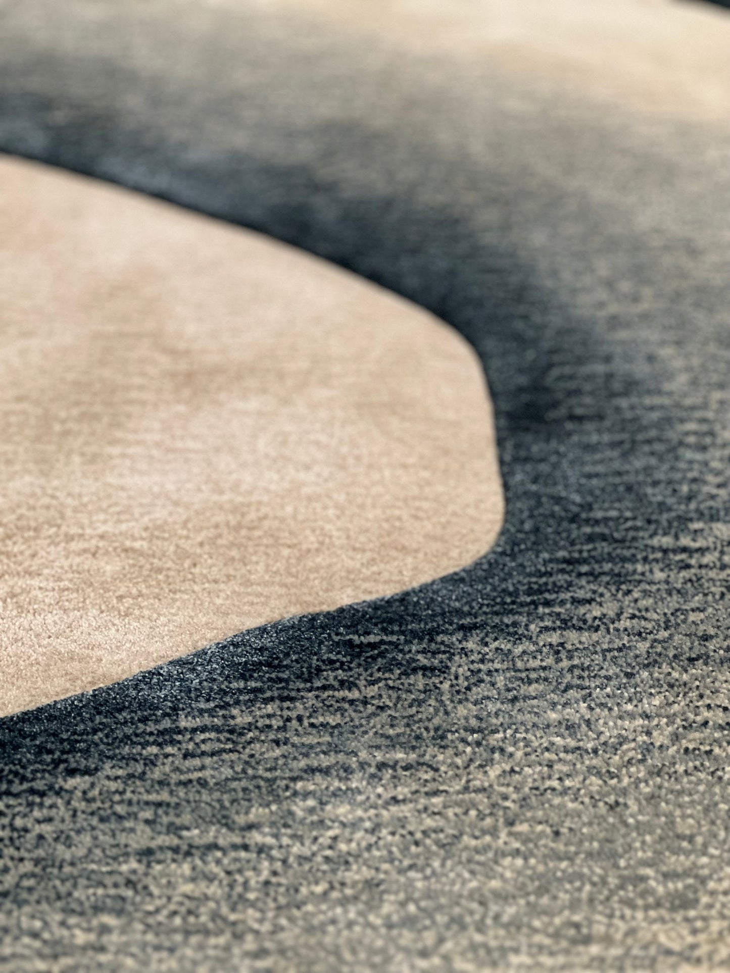 Saadiyat (Aqua) Carpet - Hand Carded Semi Worsted New Zealand Wool and Bamboo Silk - Zuma UAE