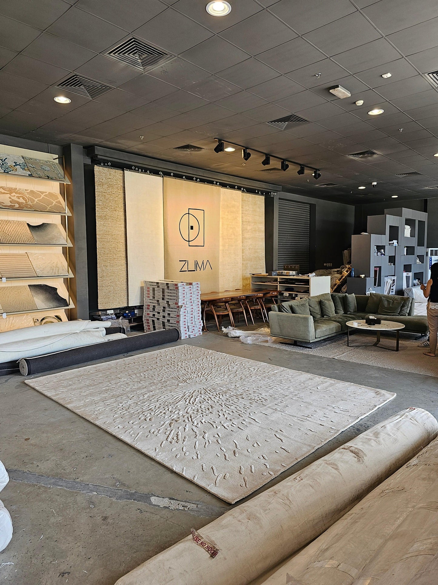 3*4m Silk Splatter 3.0 (Ivory) Carpet - Extra Fine Australian Wool and Tencel - Zuma UAE