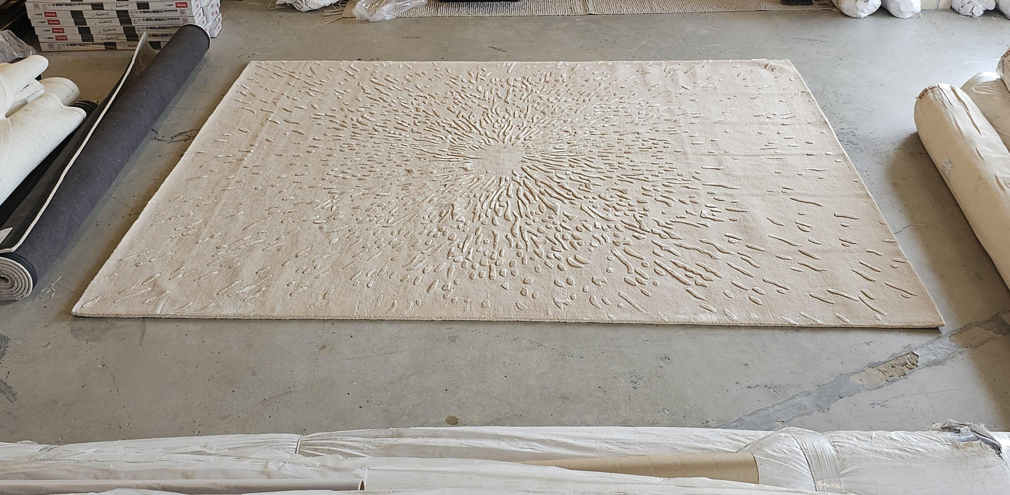 3.5*5m Silk Splatter 3.0 (Ivory) Carpet - Extra Fine Australian Wool and Tencel - Zuma UAE