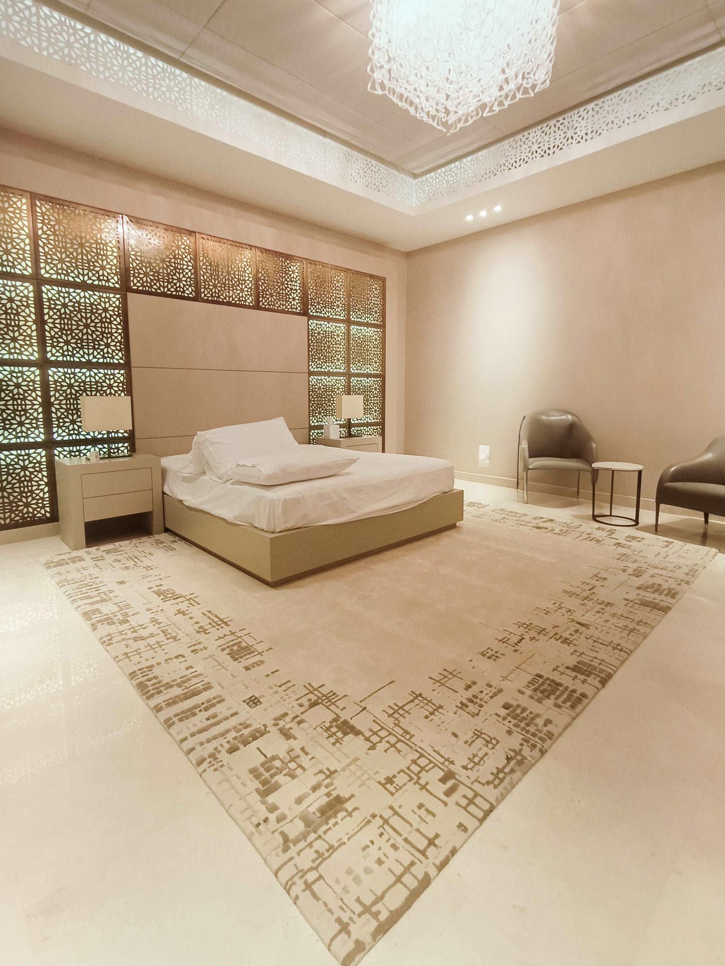 4*6m Disguise (Crema) Carpet - New Zealand Wool and Bamboo Silk - Zuma UAE