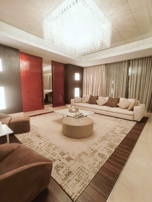 3*4m Disguise (Crema) Carpet - New Zealand Wool and Bamboo Silk - Zuma UAE