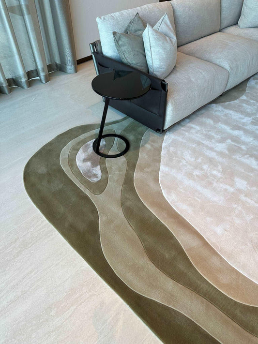 Blobb Carpet - Semi-Worsted New Zealand Wool and Cotton Silk -Zuma UAE