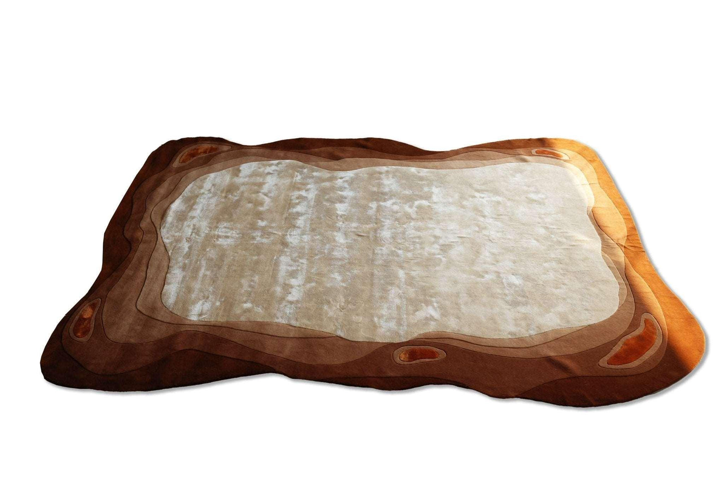 3*4m Blobb (Burnt Sienna) Carpet - Semi-Worsted New Zealand Wool and Cotton Silk - Zuma UAE