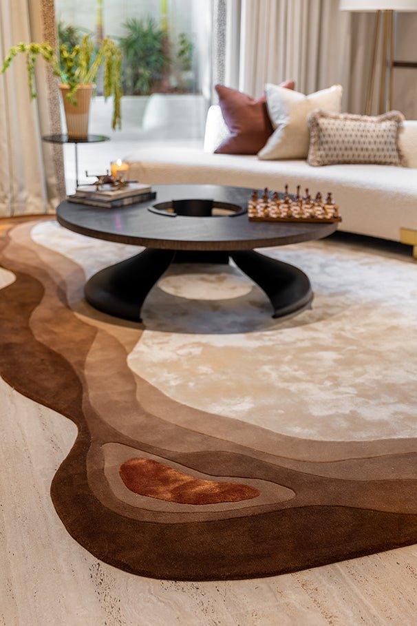 Blobb (Burnt Sienna) Carpet - Semi-Worsted New Zealand Wool and Cotton Silk - Zuma UAE