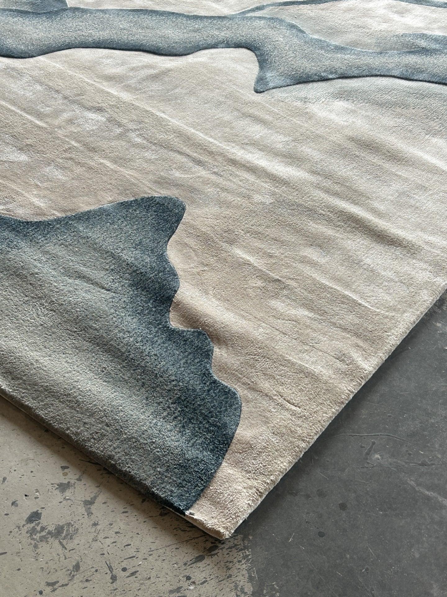 3.5*5m Saadiyat 3.0 Carpet - Hand Carded Semi Worsted New Zealand Wool and Bamboo Silk - Zuma UAE