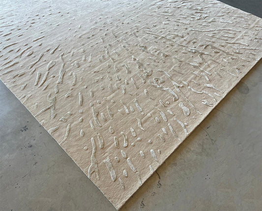 Silk Splatter (Beige) Carpet - New Zealand Wool and Cotton Silk - Zuma UAE
